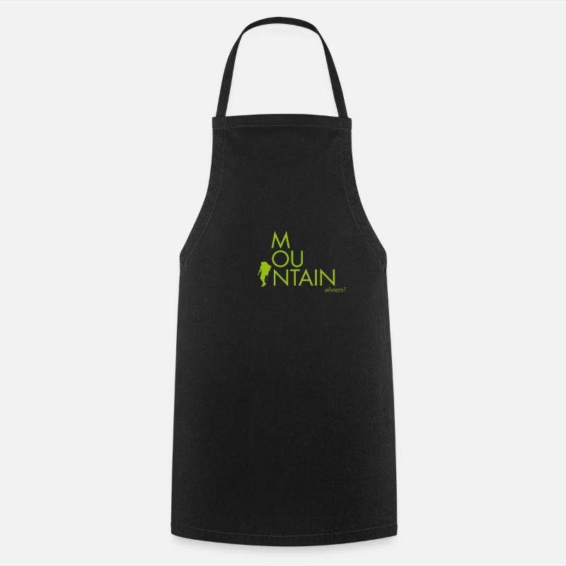 Mountain always - Cooking Apron - black
