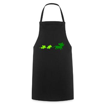 Mouse Family Mom Dad 2 Kids Mom Silhouette - Cooking Apron - black - Front - AI Model Male 185 dark (185cm)