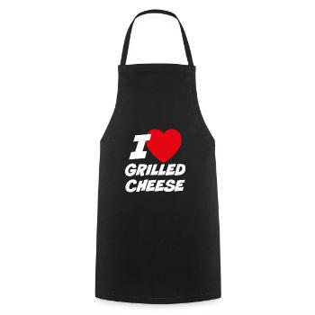 J’adore le fromage grillé - Tablier de cuisine - noir - Devant - AI Model Male 185 dark (185cm)