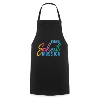 Einen Scheiß muss ich Spruch klare Ansage Geschenk - Kochschürze - Schwarz - Vorne - AI Model Male 185 dark (185cm)