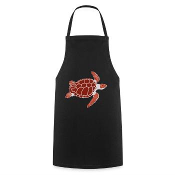 Turtle (red) - Cooking Apron - black - Front - AI Model Male 185 dark (185cm)