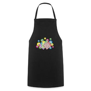 Bingo lottery balls and bingo cards - Cooking Apron - black - Front - AI Model Male 185 dark (185cm)