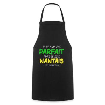 Nantes - Nantais - Ville - Foot - Cadeau - - Tablier de cuisine - noir - Devant - AI Model Male 185 dark (185cm)