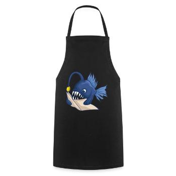 Tiefsee Anglerfisch Mit Buch - Kochschürze - Schwarz - Vorne - AI Model Male 185 dark (185cm)