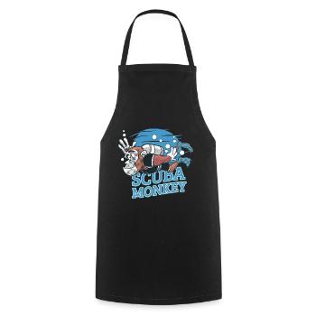 Scuba Monkey - Scuba Diving Chimp - Cooking Apron - black - Front - AI Model Male 185 dark (185cm)