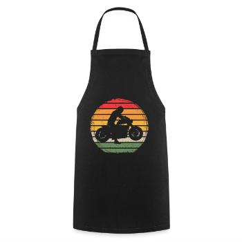 Biker Vintage - Cooking Apron - black - Front - AI Model Male 185 dark (185cm)