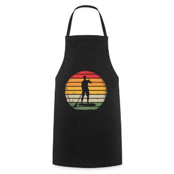 Paddle Board Vintage - Cooking Apron - black - Front - AI Model Male 185 dark (185cm)