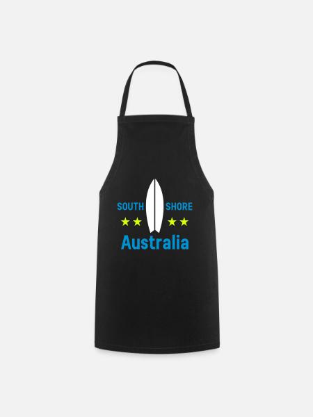 South shore, Australia (surfboard, stars) - Cooking Apron - black