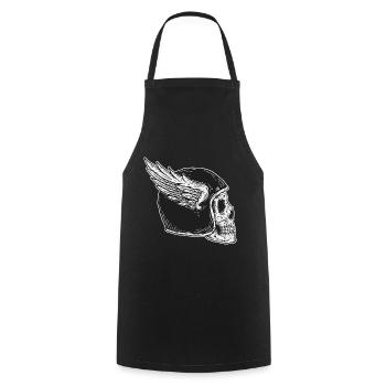 Skull Skull Horror Skeleton Halloween Metal - Cooking Apron - black - Front - AI Model Male 185 dark (185cm)