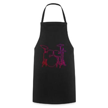 Drums Drummer Drumming Drum Kit - Cooking Apron - black - Front - AI Model Male 185 dark (185cm)