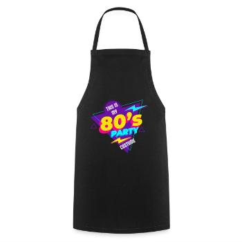 80's| Costume| Bright Colors| Millennials|Humor - Kochschürze - Schwarz - Vorne - AI Model Male 185 dark (185cm)