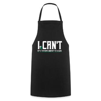 I Can't. It's Tournament Season. Funny TCG Trading - Cooking Apron - black - Front - AI Model Male 185 dark (185cm)