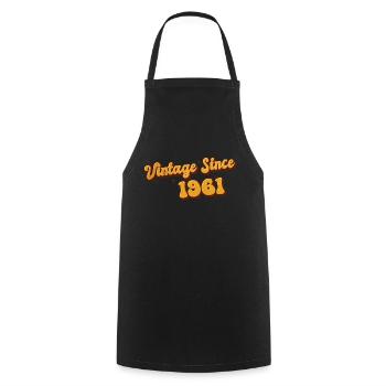 Millésime depuis 1961 62 ans - Groovy 62ème - Tablier de cuisine - noir - Devant - AI Model Male 185 dark (185cm)