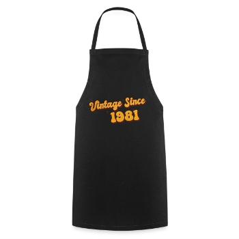 Millésime depuis 1981 42 ans - Groovy 42ème - Tablier de cuisine - noir - Devant - AI Model Male 185 dark (185cm)
