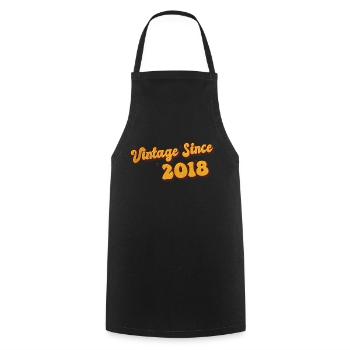 Vintage since 2018 5 Years Old - Groovy 5th - Cooking Apron - black - Front - AI Model Male 185 dark (185cm)