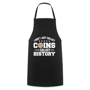 Coin Collector Numismatics Coin Collecting Coin Collection - Cooking Apron - black - Front - AI Model Male 185 dark (185cm)