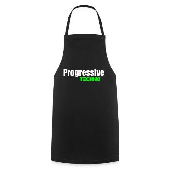 Progressive techno - Cooking Apron - black - Front - AI Model Male 185 dark (185cm)