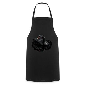 Oiseau cygne noir - Tablier de cuisine - noir - Devant - AI Model Male 185 dark (185cm)