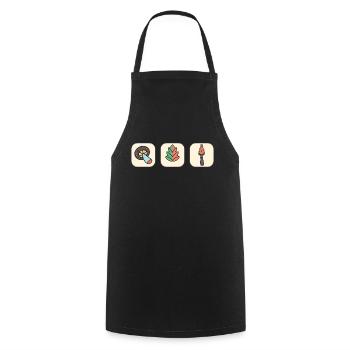 Autumnal Design #2 - Cooking Apron - black - Front - AI Model Male 185 dark (185cm)