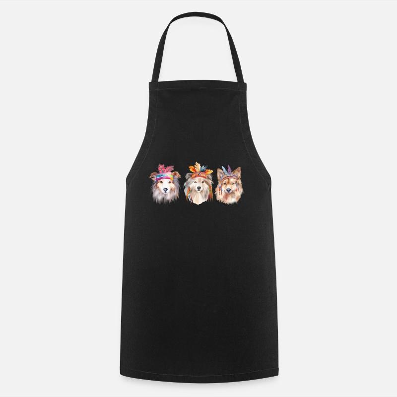 Three Dogs - Cooking Apron - black