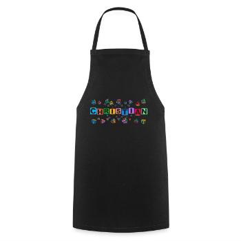 CHRISTIAN colourful cubes - Kochschürze - Schwarz - Vorne - AI Model Male 185 dark (185cm)