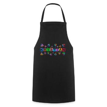 KRISTIAN colourful cubes - Kochschürze - Schwarz - Vorne - AI Model Male 185 dark (185cm)