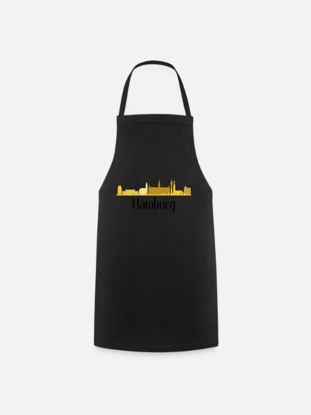 HAMBURG Skyline - Kochschürze - Schwarz
