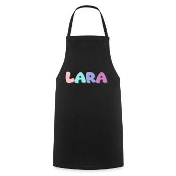 Name - Lara - Cooking Apron - black - Front - AI Model Male 185 dark (185cm)