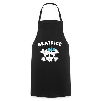 Pirate Beatrice Design pour les filles et les femmes - Tablier de cuisine - noir - Devant - AI Model Male 185 dark (185cm)