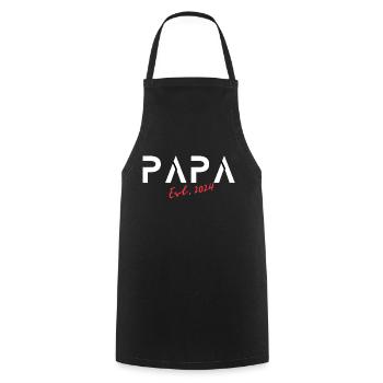 New Dad Dad Est 2024 - Cooking Apron - black - Front - AI Model Male 185 dark (185cm)