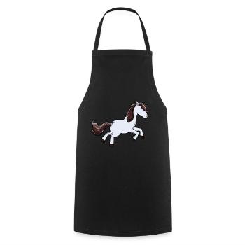 Poney Cheval Chevaux Ross Gaul Enfants Filles Poney Farm - Tablier de cuisine - noir - Devant - AI Model Male 185 dark (185cm)