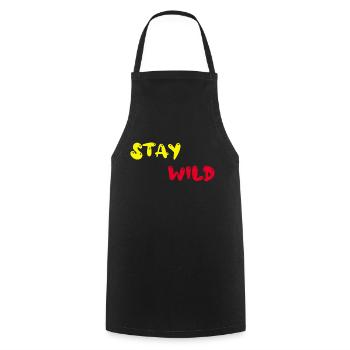 stay wild - Kochschürze - Schwarz - Vorne - AI Model Male 185 dark (185cm)