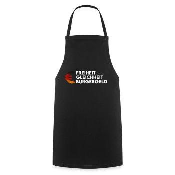 T-Shirt Bürgergeld-Freiheit Gleichheit Bürgergeld - Kochschürze - Schwarz - Vorne - AI Model Male 185 dark (185cm)