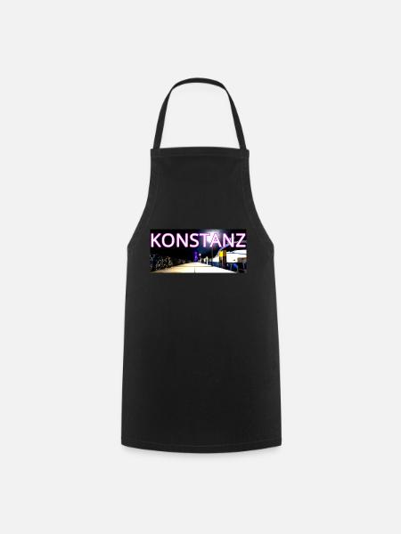 Constance Landmark in the Evening with Bridge Bicycles - Cooking Apron - black
