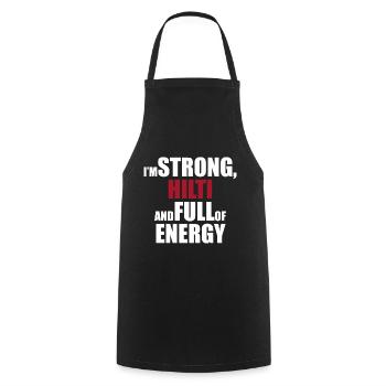 I'm Strong, HILTI and Full of Energy - Cooking Apron - black - Front - AI Model Male 185 dark (185cm)