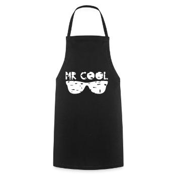 MR cool white - Cooking Apron - black - Front - AI Model Male 185 dark (185cm)
