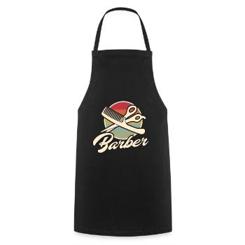 Barber pesage ciseaux vintage motif - Tablier de cuisine - noir - Devant - AI Model Male 185 dark (185cm)