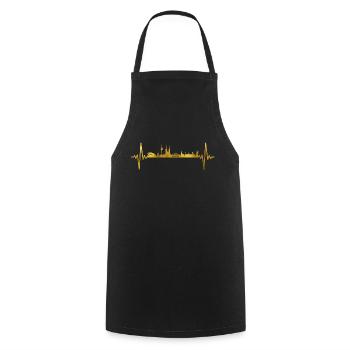 Bremen Skyline Heartbeat - Cooking Apron - black - Front - AI Model Male 185 dark (185cm)