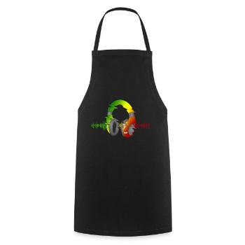 Reggae Musik Afrika Jamaica Rastafari - Kochschürze - Schwarz - Vorne - AI Model Male 185 dark (185cm)