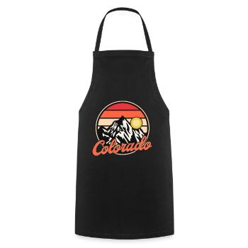Colorado Retro Style Landscape - Cooking Apron - black - Front - AI Model Male 185 dark (185cm)