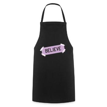 Believe - Cooking Apron - black - Front - AI Model Male 185 dark (185cm)