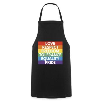 LGBTQ+ - Tablier de cuisine - noir - Devant - AI Model Male 185 dark (185cm)