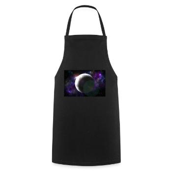 Moon and space - Cooking Apron - black - Front - AI Model Male 185 dark (185cm)