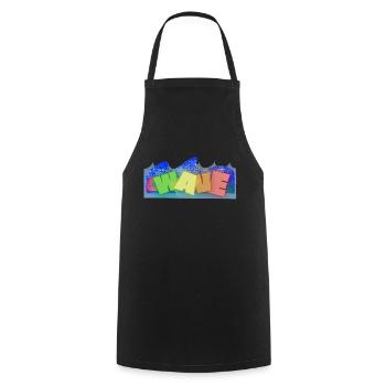 wave graffiti - Kochschürze - Schwarz - Vorne - AI Model Male 185 dark (185cm)