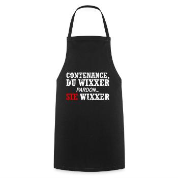 Contenance, Du Wixxer - Kochschürze - Schwarz - Vorne - AI Model Male 185 dark (185cm)