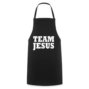 Team jesus - Cooking Apron - black - Front - AI Model Male 185 dark (185cm)