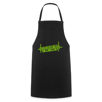 Séance d’entraînement Fitness Motivation Citation - Tablier de cuisine - noir - Devant - AI Model Male 185 dark (185cm)
