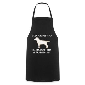 Ja er mag Menschen Labrador - Kochschürze - Schwarz - Vorne - AI Model Male 185 dark (185cm)
