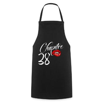 Femme Chapitre 38 Anniversaire 38 ans Glamour - Tablier de cuisine - noir - Devant - AI Model Male 185 dark (185cm)
