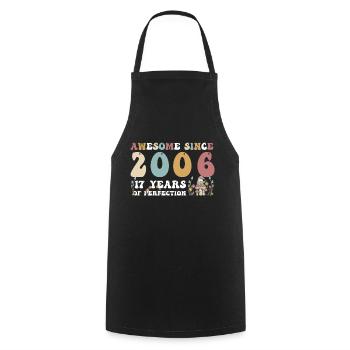 Awesome since 2006 17 Year of Perfection - 17th - Cooking Apron - black - Front - AI Model Male 185 dark (185cm)